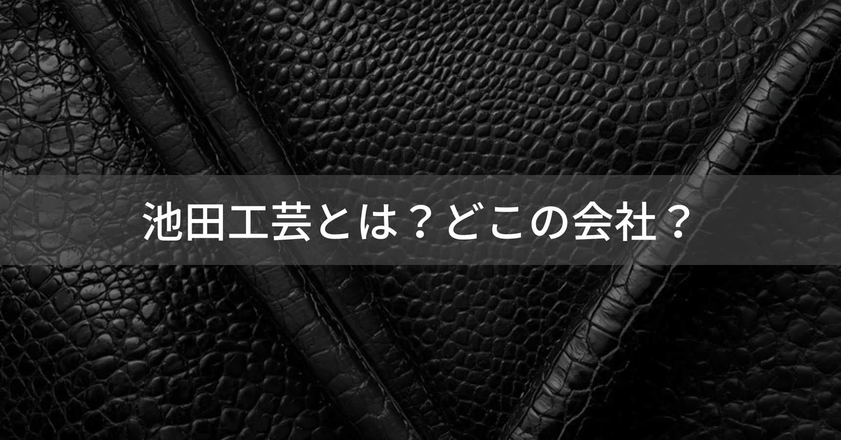 池田工芸（Ikeda Kohgei）とは？怪しい？どこの会社？日本・大阪府の企業がクロコダイル革製品を提供