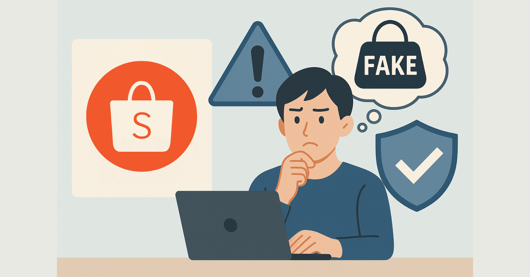 楽天市場のロゴと注意マーク