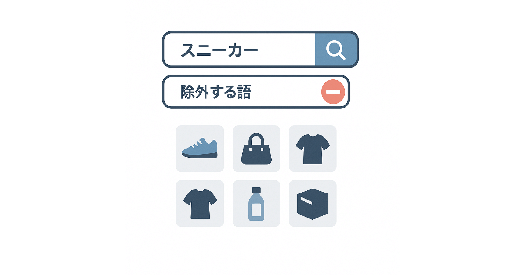 マイナス検索の概念図