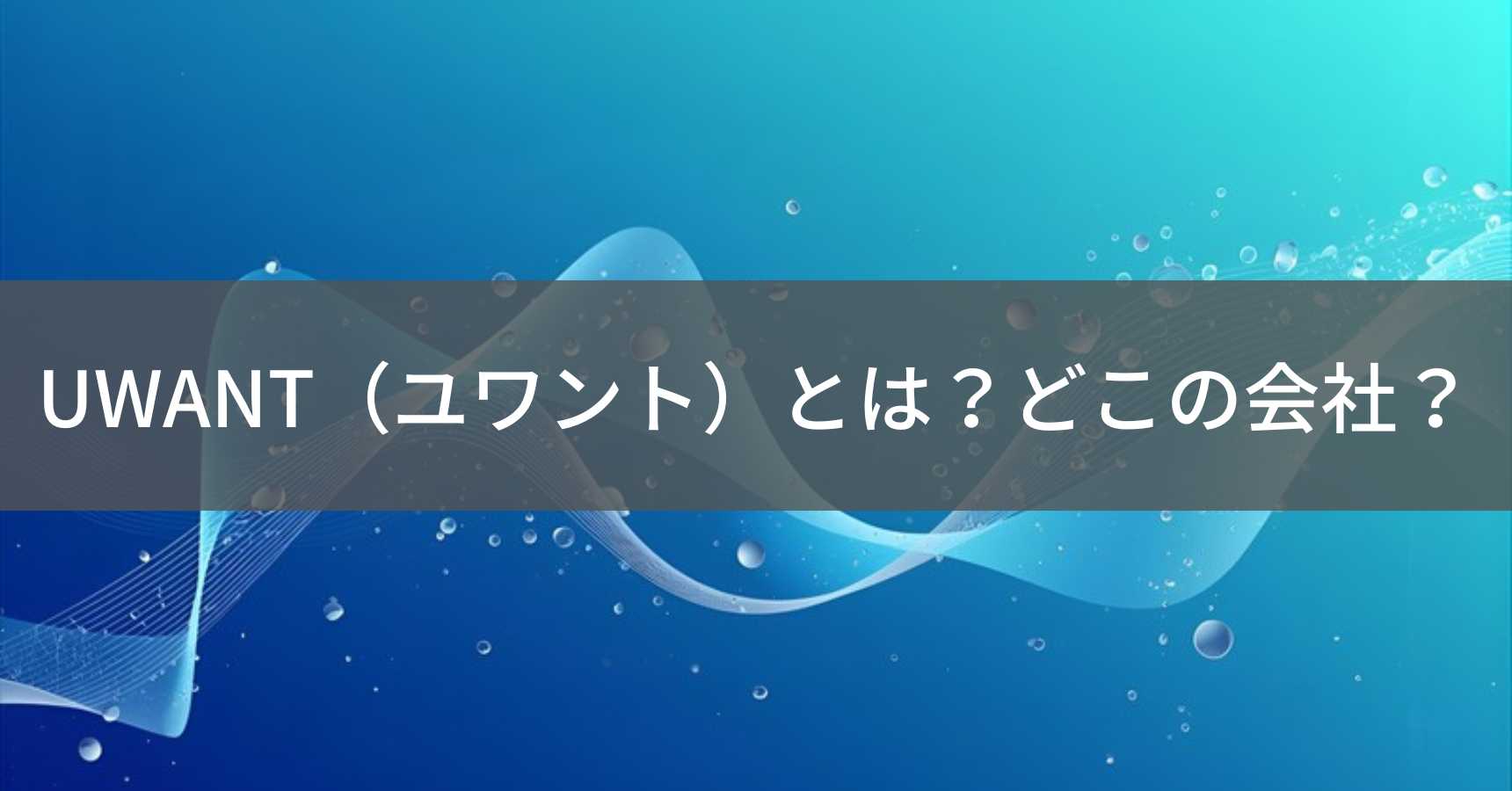 UWANT（ユワント）とは？どこの会社？中国深圳の企業が展開する清掃家電ブランド